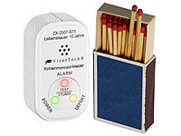 VisorTech Mini-Kohlenmonoxid-Melder mit 10-Jahres-Batterie, DIN EN 50291-1; Rauchmelder mit 10-Jahres-Batterie, WLAN-Rauch- & Hitzemelder mit weltweiter App-BenachrichtigungSteckdosen-Gasmelder für Erdgas & Autogas 