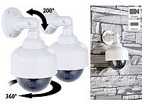 VisorTech 2er-Set Dome-Überwachungskamera-Attrappen, durchsichtige Kuppel; Überwachungskameras (Funk) Überwachungskameras (Funk) Überwachungskameras (Funk) 