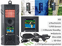 VisorTech HD-Überwachungs & Wildkamera mit Nachtsicht, PIR, Farb-Display, IP54; Wildkameras Wildkameras Wildkameras 
