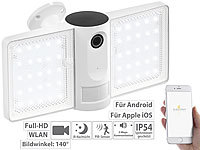 VisorTech Full-HD-IP-Überwachungskamera, LED-Strahler, WLAN, App, für Echo Show; Überwachungskameras (Funk) 