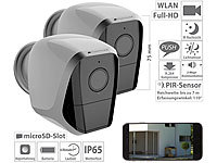 VisorTech 2er-Set Full-HD-IP-Überwachungskameras mit App, IP65; Kamera-Attrappen Kamera-Attrappen Kamera-Attrappen Kamera-Attrappen 