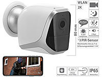 VisorTech 2K-IP-Überwachungskamera mit Akku, App, 1 Jahr Stand-by, 3 MP, IP65; Überwachungskameras (Funk) 