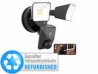 VisorTech 2K-Kamera mit 2 LED-Strahlern, 2.400lm, Sirene, Versandrückläufer; GSM-Funk-Alarmanlagen 