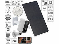 VisorTech Outdoor-2K-Kamera mit Solar-Powerbank, WLAN, App, IP65; Überwachungskameras (Funk) 