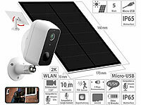 VisorTech Outdoor-IP-Überwachungskamera mit 5-W-Solarpanel, Akku, Full HD, WLAN