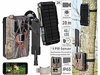 VisorTech 4G/LTE-Akku-Wildkamera mit 2K-Auflösung und Akku-Solarpanel, 5.000 mAh; Wildkameras Wildkameras Wildkameras 